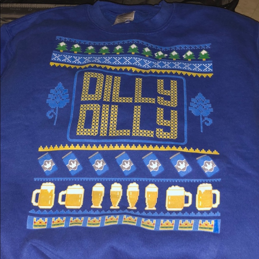 Blue crew neck